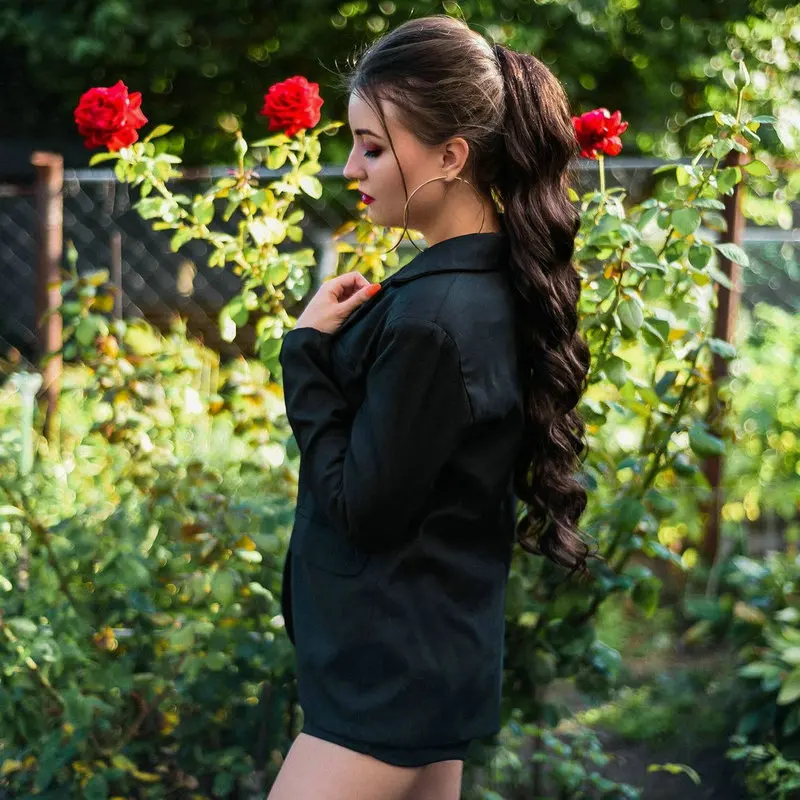 Women Blazer 2020 Casual Plus Size Fit Black Autumn Chic Korean Style Jacket Back Split Buttons Long Sleeve Work Bussines Coat