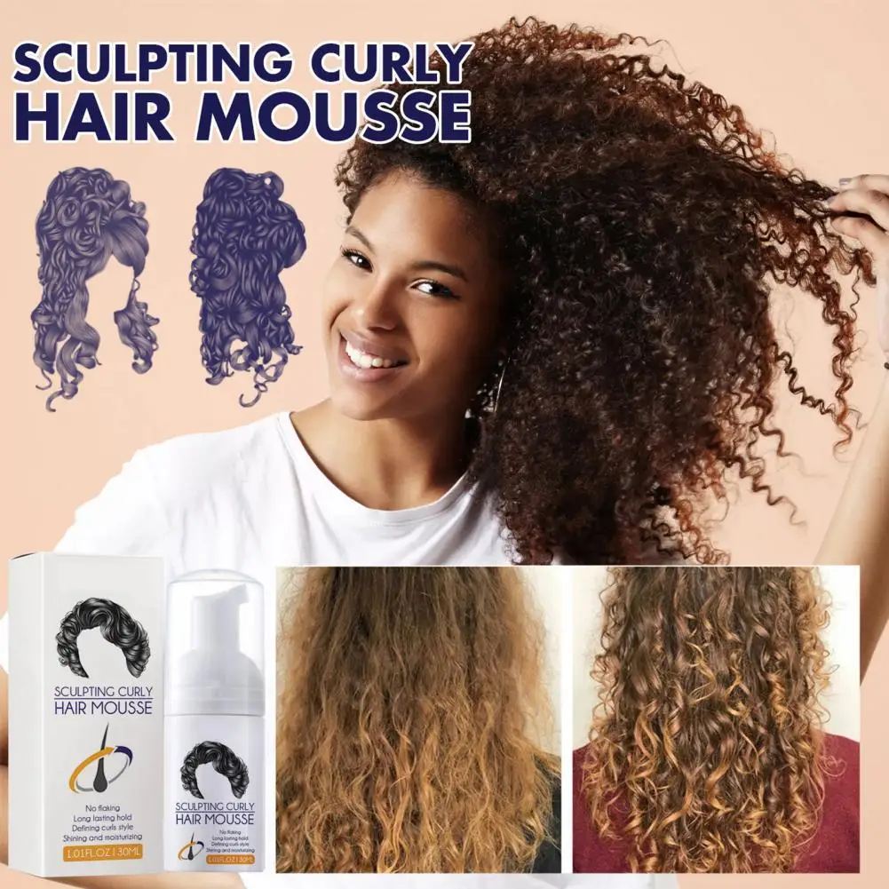 30ml No Flaking Hair Curl Mousse Shaping Curly Styles Natural Curl Boost  Sculpting Hair Bounce Cream For Female - Styling Hair Spray - AliExpress