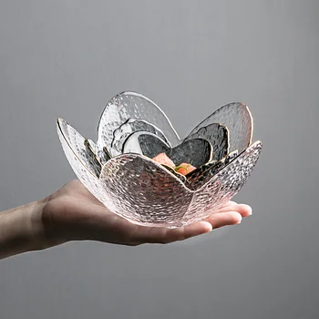 

Japanese-style Phnom Penh glass bowl cherry blossom hammer pattern transparent heat-resistant fruit salad sauce dish YHJ112205