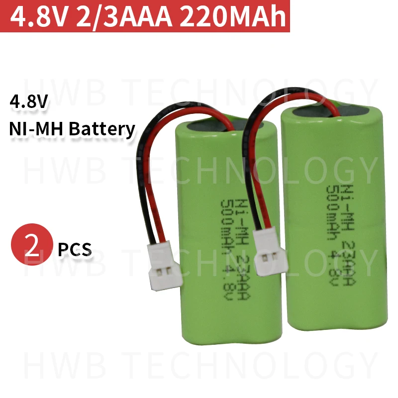 2X4,8 V 2/3AAA 220mAh Ni-MH аккумуляторные батареи Бесплатная доставка