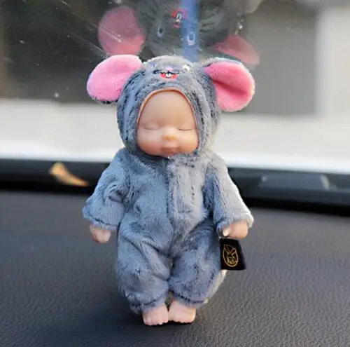 Cute Cartoon Baby Sleeping Doll Keychain PVC Lovely Vinyl Dolls Car Keyring Women Key Holder Gift Child Toy 13