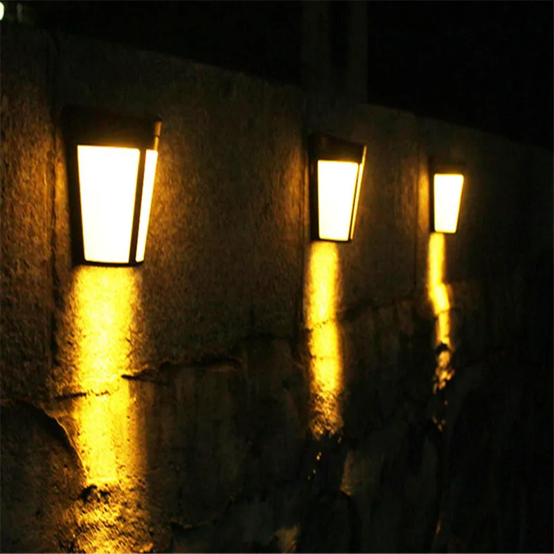 Solar Power Light Control Wall Light 6 LED Garden Wall Lamp Waterproof Outdoor Night Light Yard Path Home Garden Security Lamp