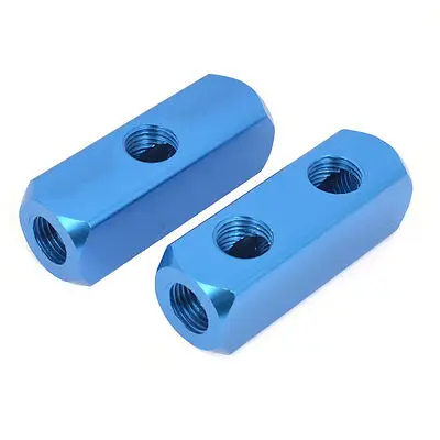 

1/4 PT Thread 5 Ports 2 Way Quick Connect Air Hose Inline Manifold Block 2 Pcs