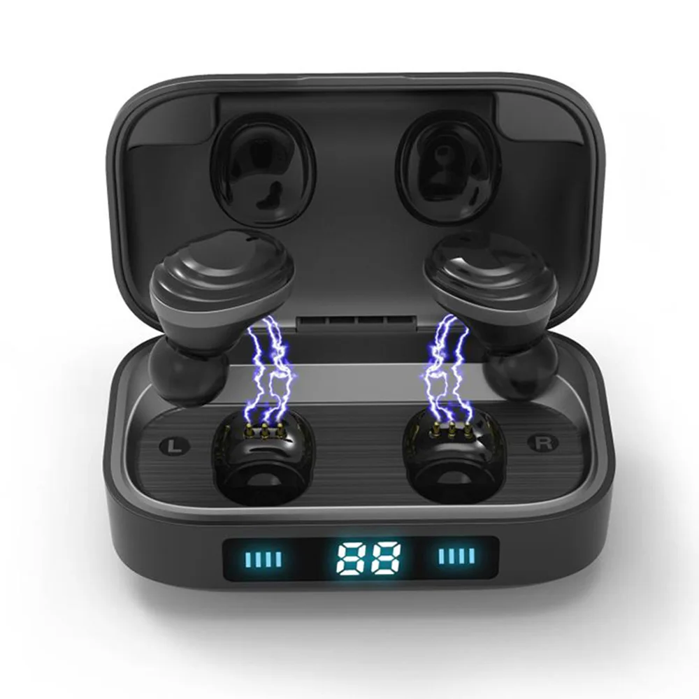 H01 Bluetooth 5,0 наушники TWS True беспроводные 9D стерео музыкальные наушники светодиодный дисплей 2000 мАч наушники можно заряжать для телефона