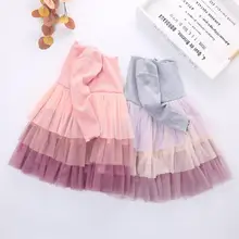 Платье-пачка для девочек; Новинка года; нарядное платье принцессы на день рождения для девочек; детское бальное платье; костюм для девочек; RT821