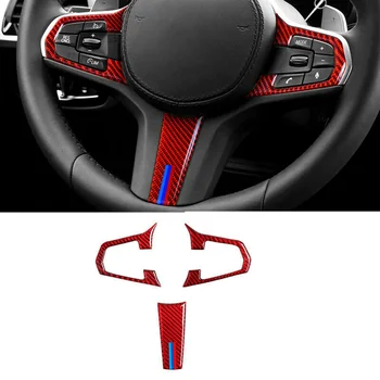 

100% Brand New Red Carbon Fiber Steering Wheel Button Cover Trim FOR BMW X3 X4 G01 2018-2020 Easy To Use