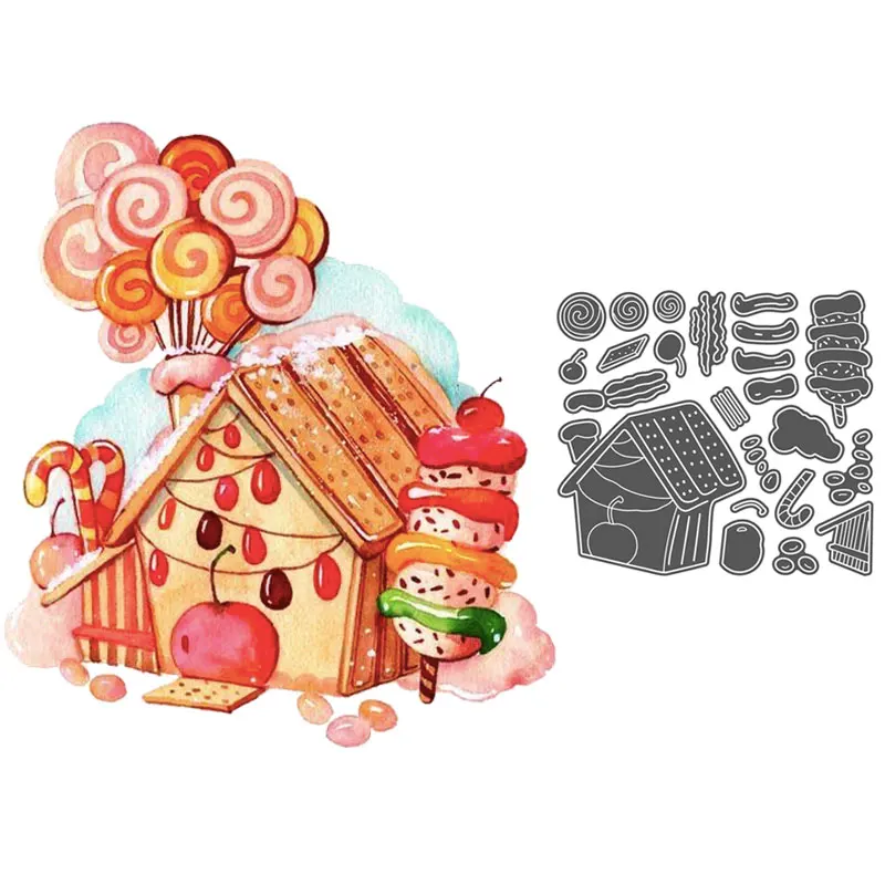 

New 3d Gingerbread House Builder Metal Cutting Dies And Stamp Stencils for DIY Scrapbooking Decorative Embossing DIY Paper Cards