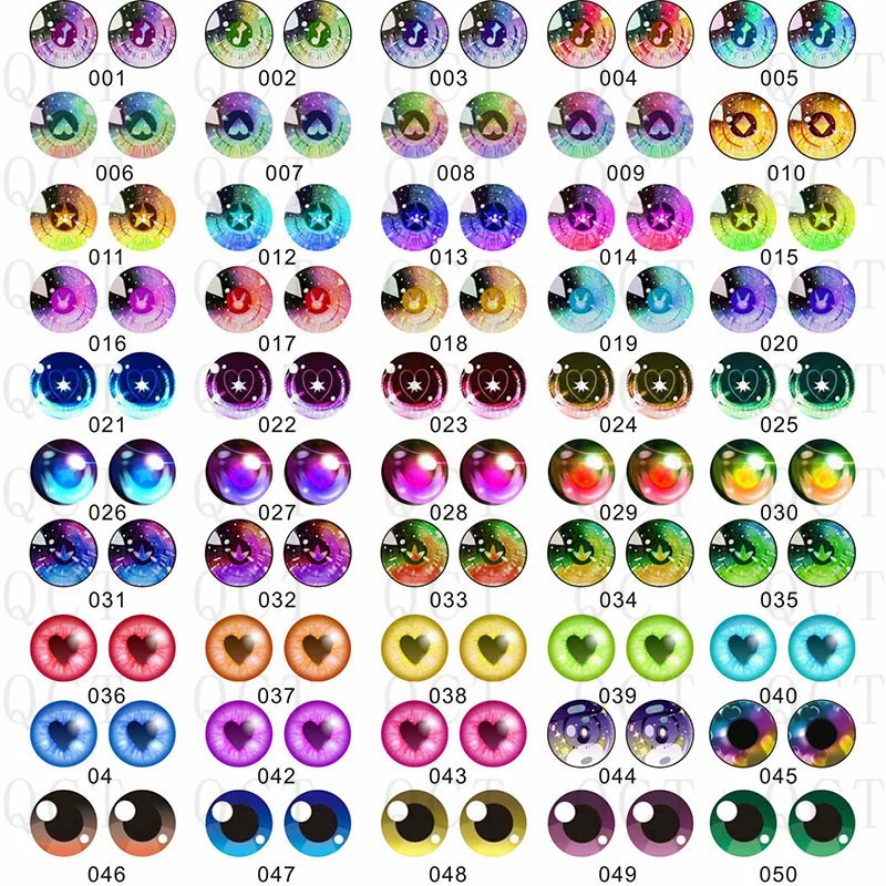 100 Pcs 6/8mm 유리 인형 눈 DIY 공예 눈알 공룡 고양이 동물 눈 인형 액세서리 유리 눈 라운드 카보 숑|인형 ...
