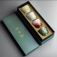 155 мл Подарочная коробка чайная чашка винтажная керамическая керамика японский стиль чайная чашка офисный мастер маленькие чайные чаши чашка для воды посуда для напитков чайная посуда