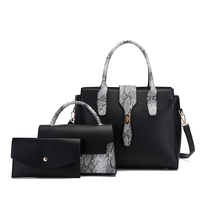 

Designer Pu Leather Women Handbags Casual Ladies 3 Pieces Set Shoulder Bag Fashion Ladies Large Capacity Tote Messenger Bags New