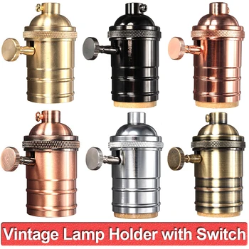 

Vintage Edison Lamp Base E26 E27 Screw Ceiling Light Pendant Holder Screw Socket Base Lighting 600℃ Heat Resistant 1/4/6 Pack