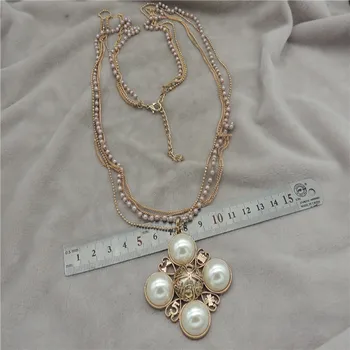 

Korean gold chunky layered chocker pearl necklace jewlery for women order outlet cheap wholesale