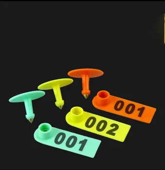 

No. 1-500 Sheep ear tag Signs with the word ear Laser Typing Copper head earrings Farm animal identification card Free shipping
