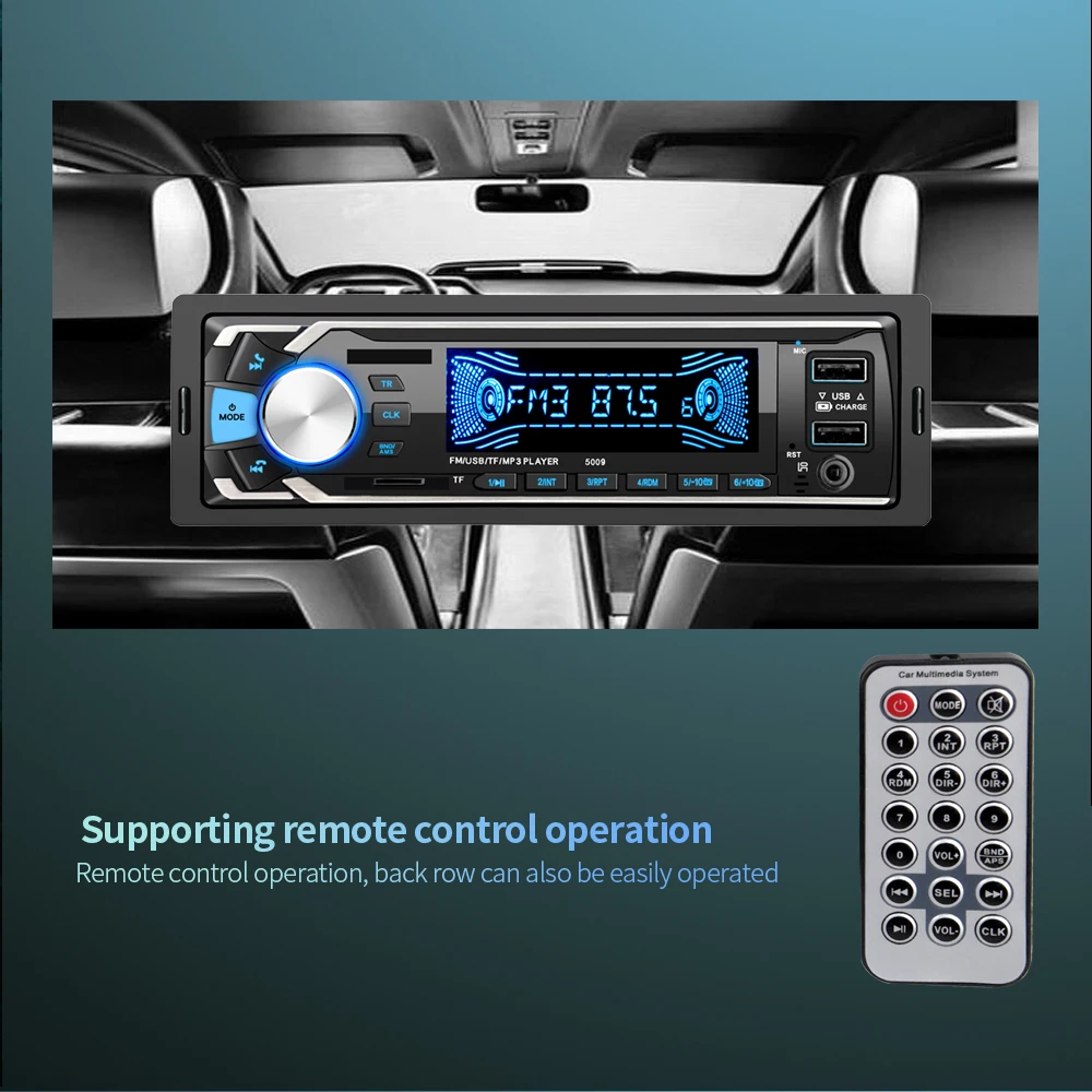 Автомобильное радио 12 В 2USB Быстрая зарядка Автомобильный MP3 Bluetooth Автомагнитола хост fm-радио mp3 красочная версия 5009 несколько цветов