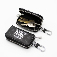 Модная Высококачественная кожаная сумка для ключей Бэтмен, чехол для ключей от автомобиля, маленький держатель для ключей, органайзер, сумка для мужчин, поясная цепочка для ключей на молнии, кошельки для ключей