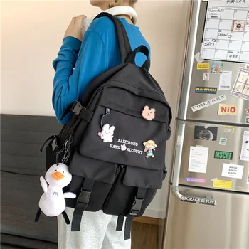 

Waterproof Nylon Women Backpacks Female Embroidery Letter Backpacks Travel Bag Large Capacity Schoolbag for Girl Laptop Mochilas