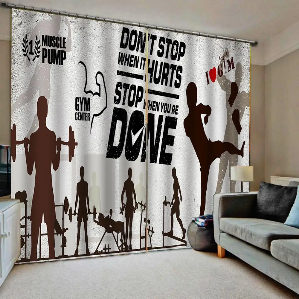 Gym Curtains Sports Fitness curtains For Living room bedroom Window