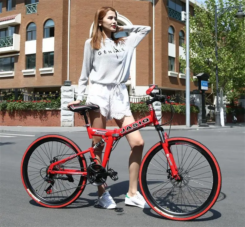 JOYLOVE 24/26-Inch Mountain Bike Adult Students Undefined Variable Speed Car Folding Double Disc Brake Shock Absorption Bicycle