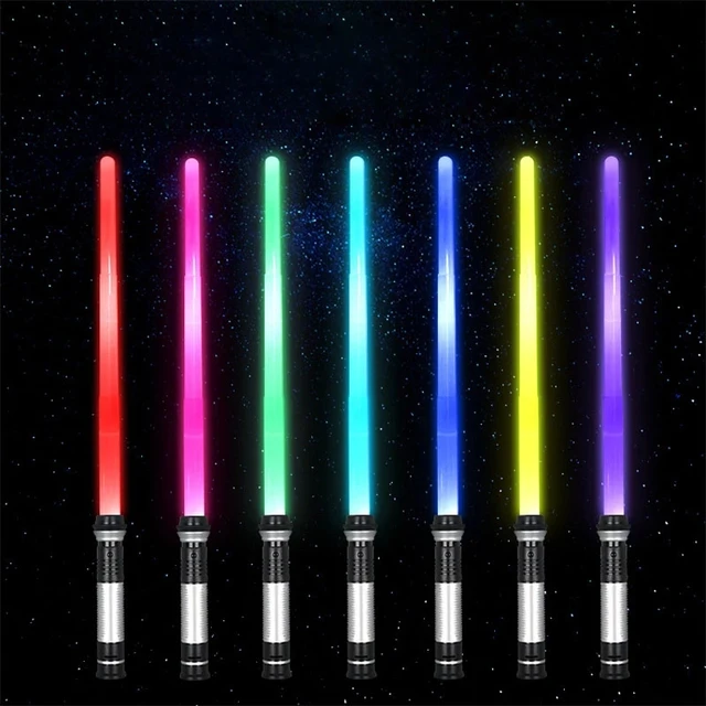2PCS Flashing Lightsaber Toys For Children Saber Laser Sword Light Up Led Lightstick Glow In The Dark Boy Girl Birthday Gift 2