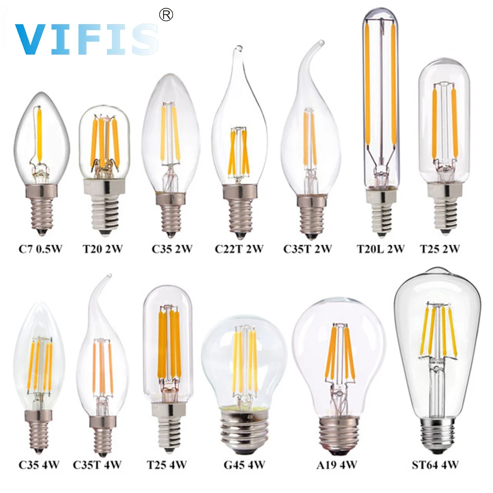Retro E27 E14 LED Light Bulb for Ceiling Dimmable Vintage Wall Lamp Bulb 220V 2W 4W 6W 8W LED Bulb High Brightness for Home