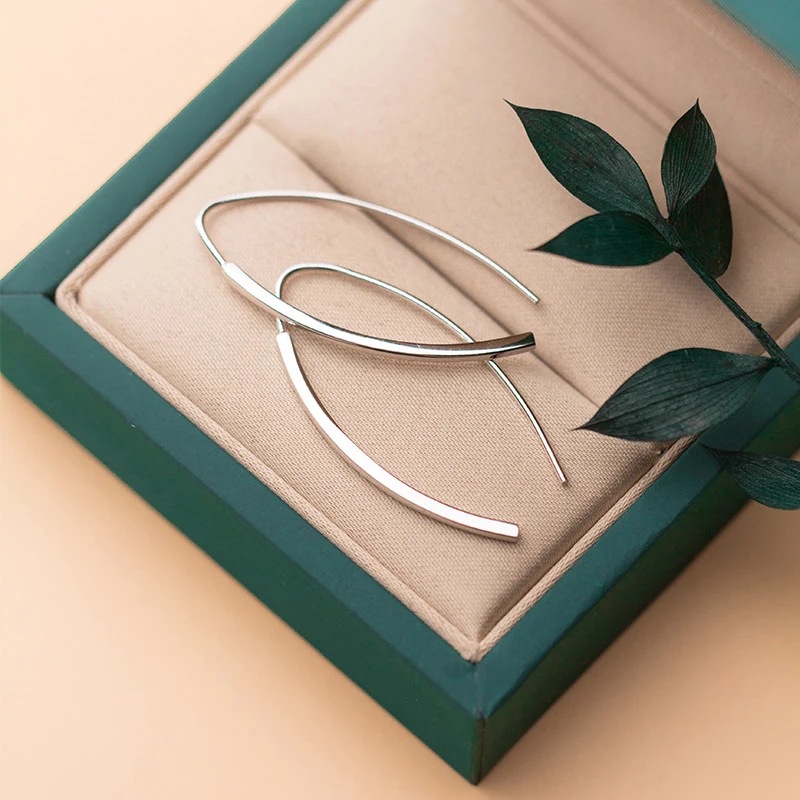 Modian Hot Sale Genuine 925 Sterling Silver Minimalism Geometric Design Dangle Earring for Women Luxury Silver Drop Jewelry