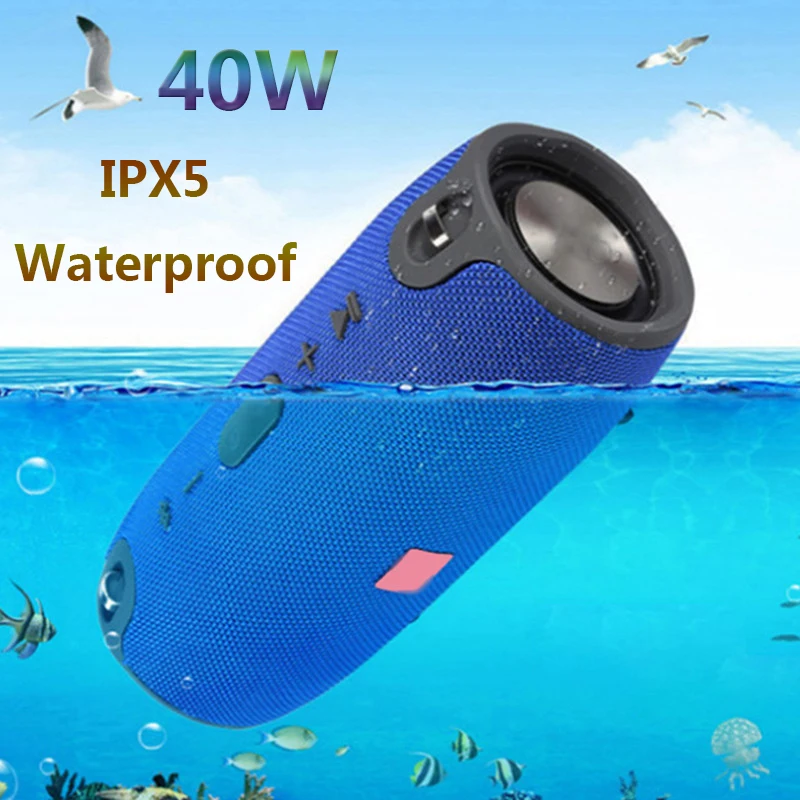 Gran de alimentación de 40W Altavoz Bluetooth Radio FM portátil impermeable columna estéreo con Supergraves Subwoofer ordenador PC caja de sonido BT AUX TF