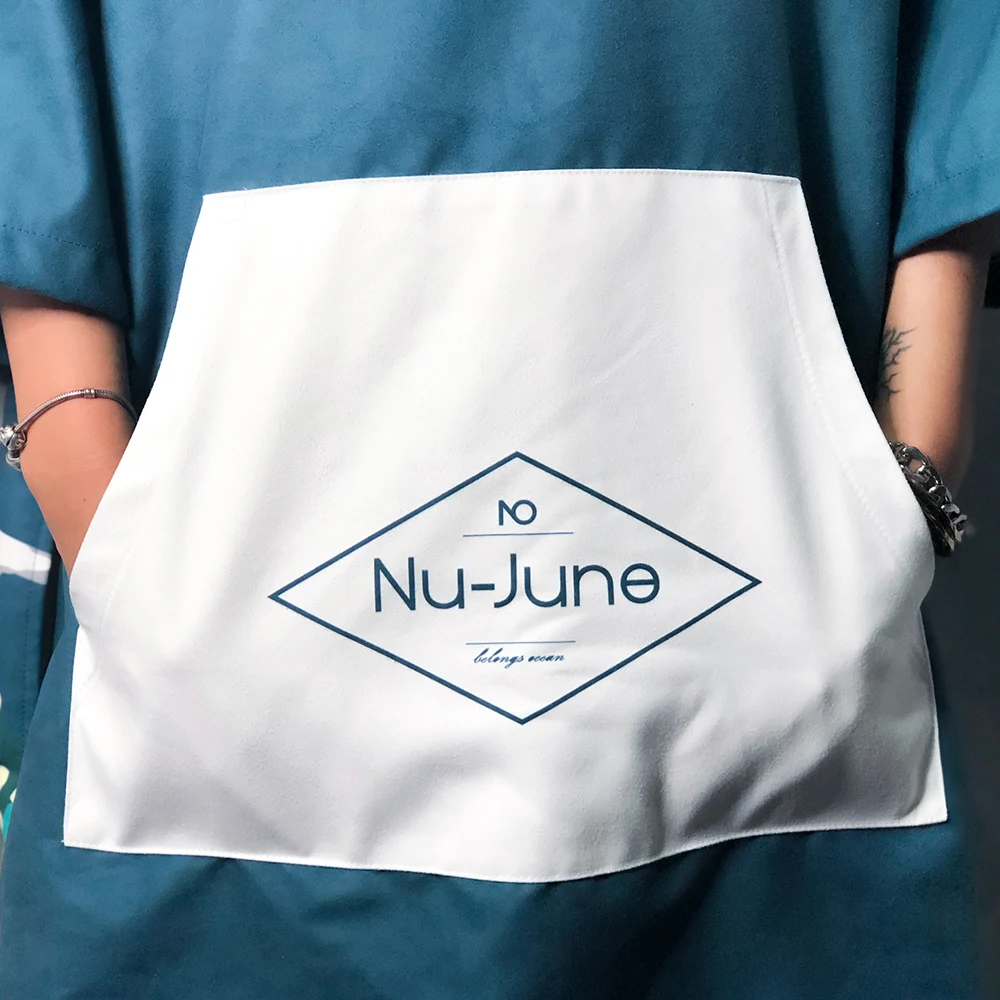 Nu-June Microfiber Women Man Swimming Diving Bathrobe Cloak Printing Changing Robe Bath Towel Outdoor Hooded Beach Towel Poncho