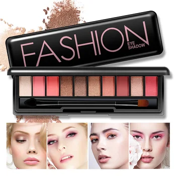 

10 Colors Pink Nude Shimmer Matte Eye Shadow Palette Professional Eyeshadow Makeup Set With Make Up Brush