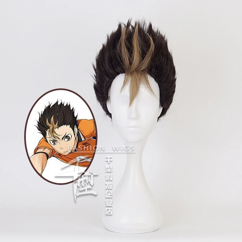 Аниме Haikyuu! Nissinoya Yuu короткий парик косплей костюм жаропрочные синтетические волосы Haikiyu Karasuno карнавальные