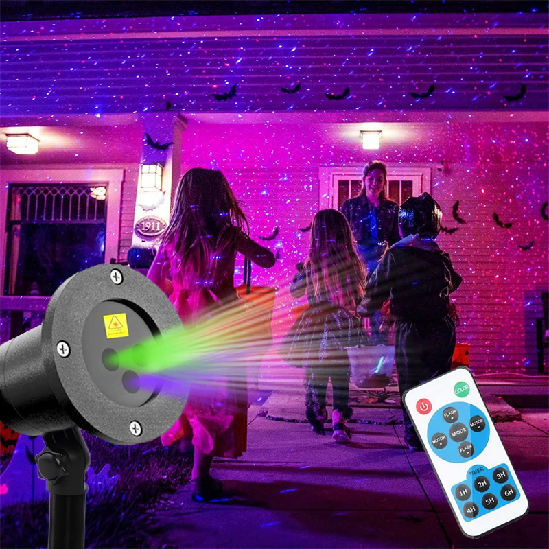 Движущийся небесно-звездный лазерный проектор душ RGB Рождественский