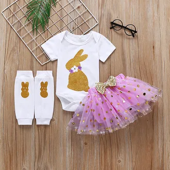 

Rabbit Newborn Baby Girl Summer Clothes Infant Clothing Set My First Easter Day Outfit Bodysuit Tutu Skit Set Baby Girl Clothes