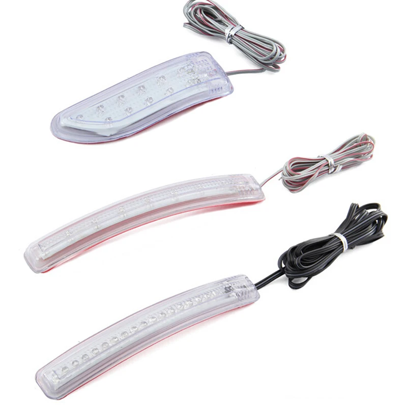 2 шт. 9 SMD FPC Янтарный светодиодный источник света для автомобиля желтый мягкий указатель поворота DC 12 В Авто индикатор для зеркала заднего вида яркая лампа