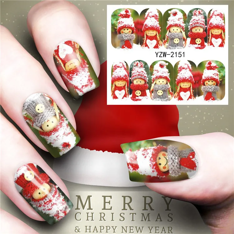 BearPaw, Женская рождественская наклейка для ногтей, зимняя Рождественская наклейка для ногтей, для старца, снежинки, аппликация для ногтей, для начинающих, сделай сам, ультратонкое ювелирное изделие - Цвет: 5