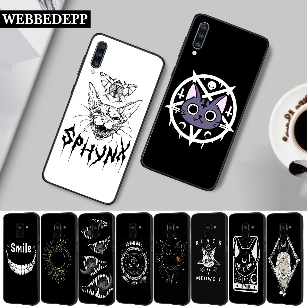 Силиконовый чехол Witch and cat для Samsung A3 A5 A6 Plus A7 A8 A9 A10 A20 A50 A70 A10S A20S A50S A70S 111 Вт |