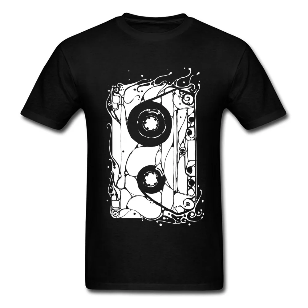 

80'S Retro Cassette T-Shirts Short Sleeve Black Tops & Tees Rock Dj Music T-Shirts Crewneck 100% Cotton Breathable Tees For Men