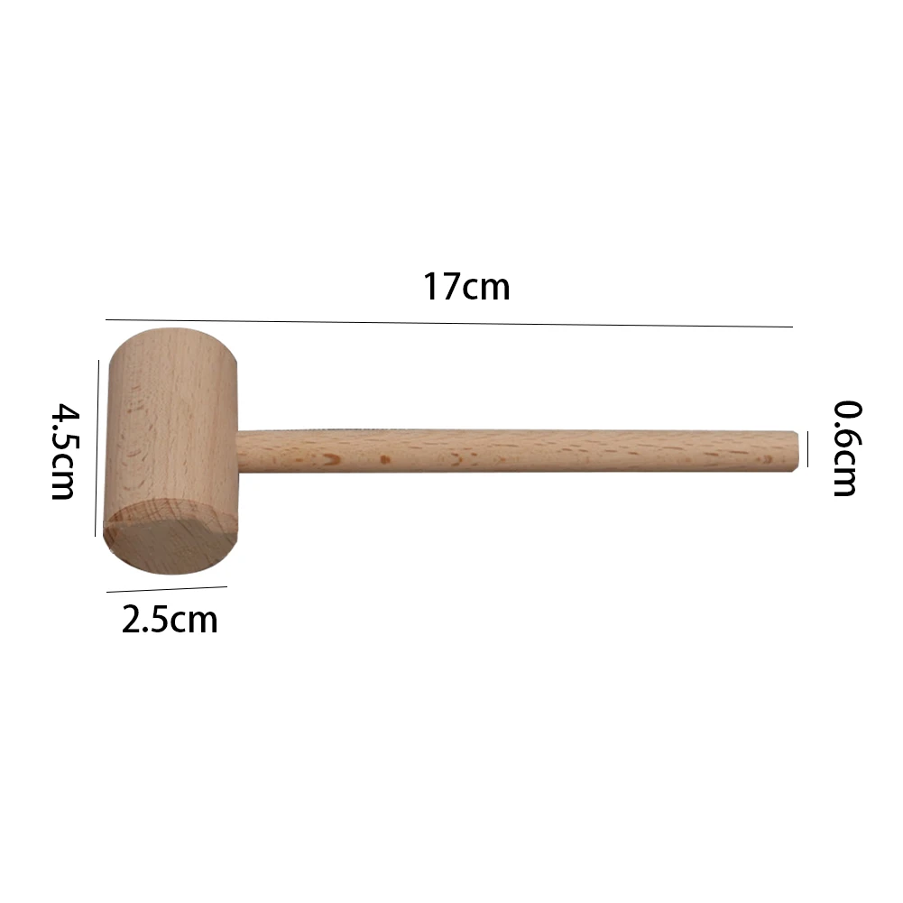 DIY Unpainted Crab Mallet Kitchen Manual Press Meat Shell Cracker Seafood Tool Lobster Beech Wood Non Toxic Portable With Handle