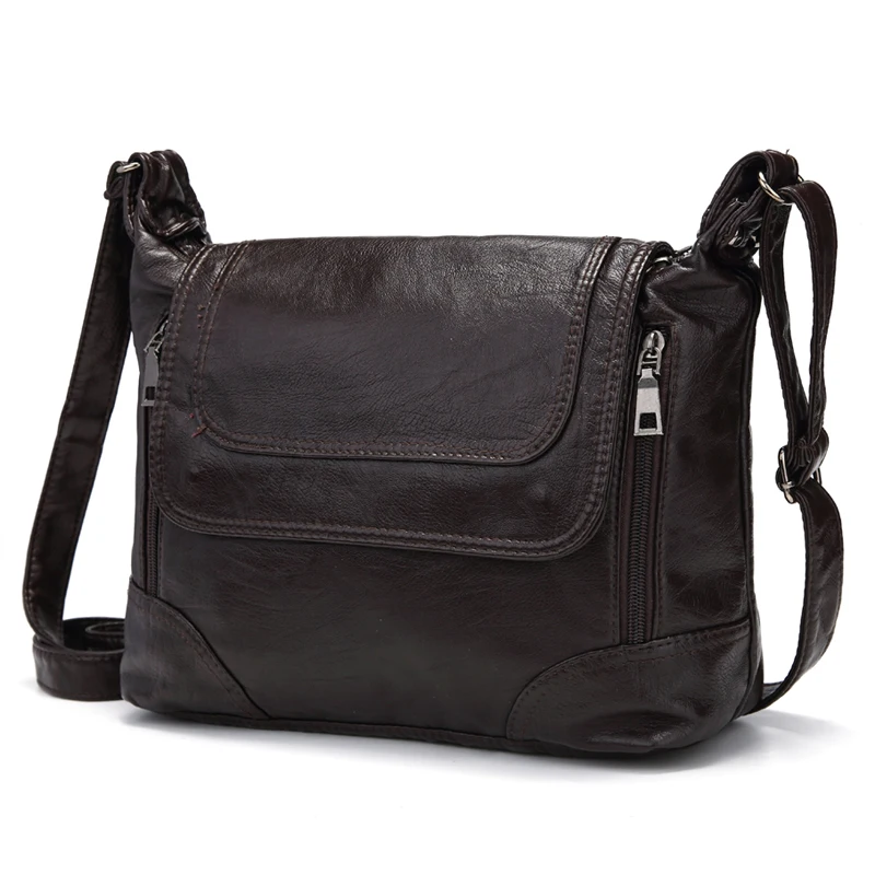 Annmouler Brand Women Shoulder Bag Designer Crossbody Bag Soft Washed Leather Messenger Luxury Handbags Women Bags Sac A Mai crossbody bag,women shoulder bag,women messenger bag