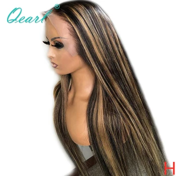 

Straight Highlight Color Lace Front Human Hair Wig for Women Pre Plucked Hairline 13x4/13x6 Brazilian Remy Hair 130% 150% Qearl