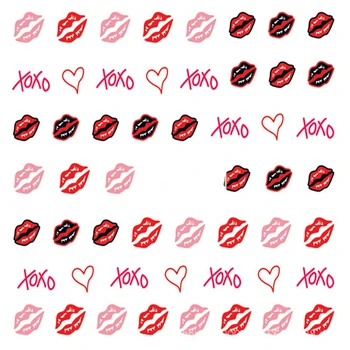 

New Designs 1 sheet Sexy Lips Nail Stickers Decals Valentine Water Transfer Slider for Manicure Nail Art Decoration DIY