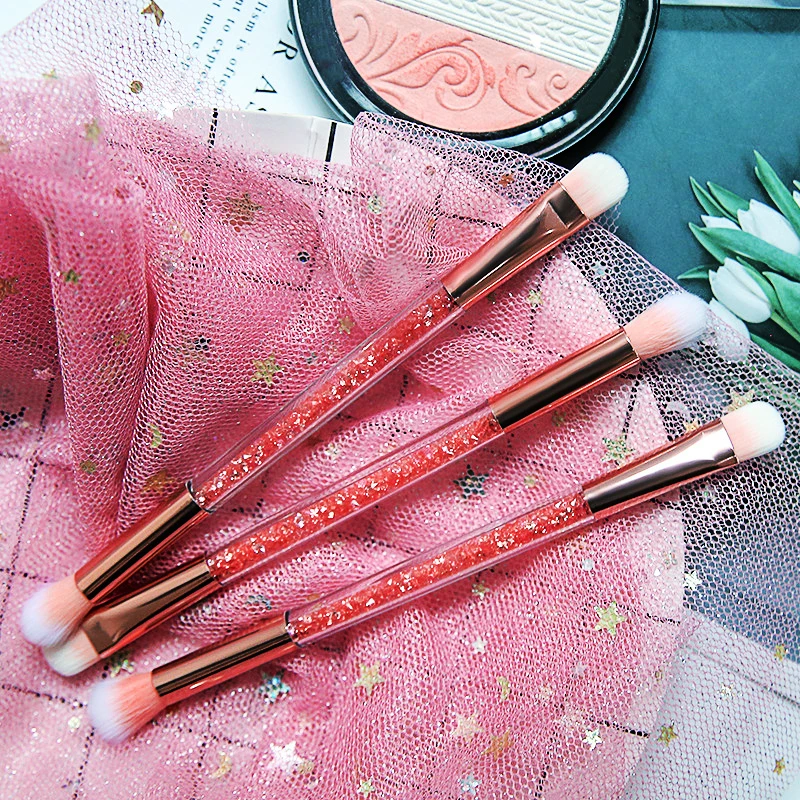 

Makeup Brushes Cosmetic 1 Pcs Eyeshadow Brush Pink Eye Makeup Brush Double-head Short Rod Eye Shadow Beauty Tool Make Up Brushes