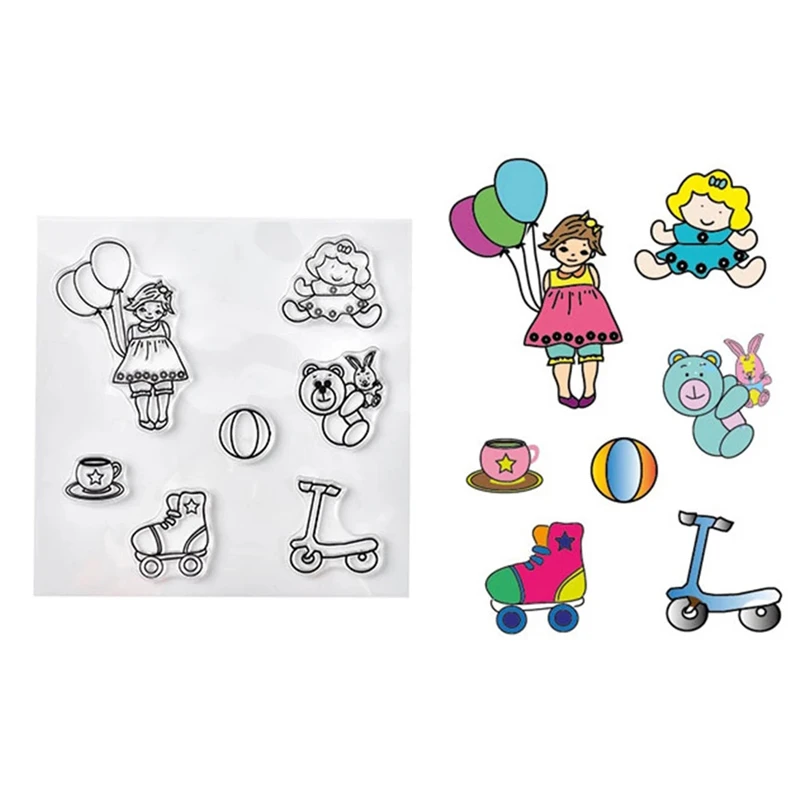 

Girl Element Flower Clear Stamps 2019 Rubber Transparent Silicone Seal for DIY Scrapbooking Photo Album Stamp Crafts Decoration