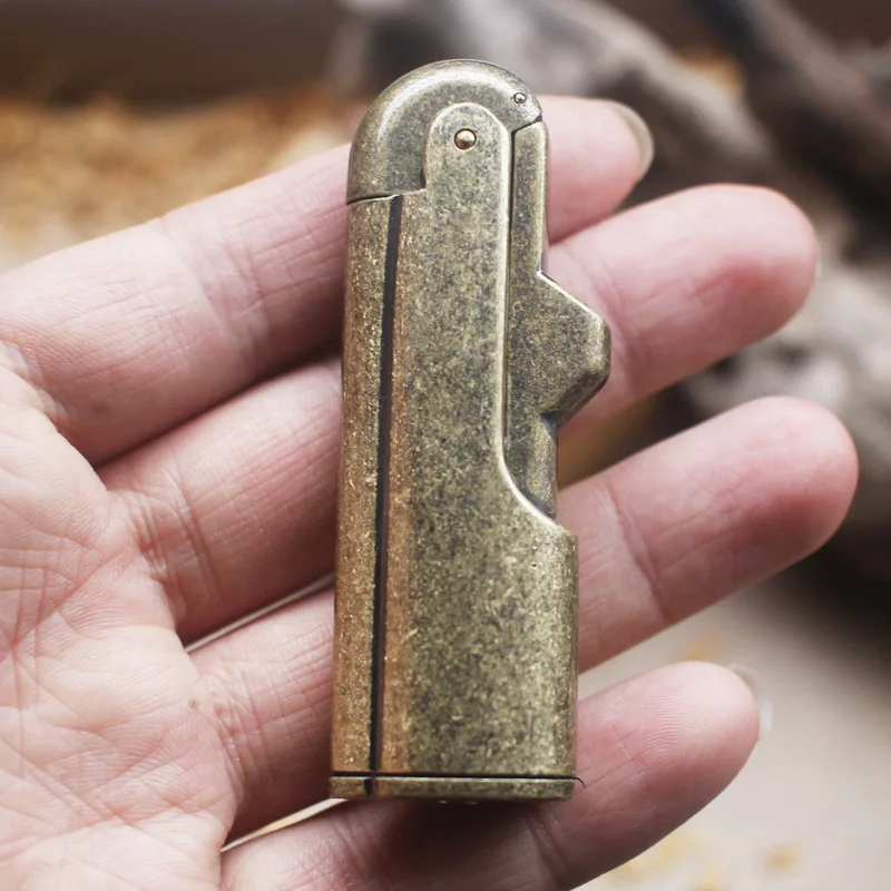 

New Retro Gasoline Flint Lighter Kerosene Oil Lighter Pure Copper Cigarette Lighter Free Fire Inflated Metal Gadgets For Men