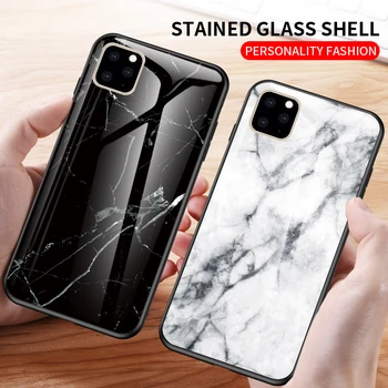 KEYSION Marble Tempered Glass Case for iPhone 11/11 Pro/11 Pro Max 1