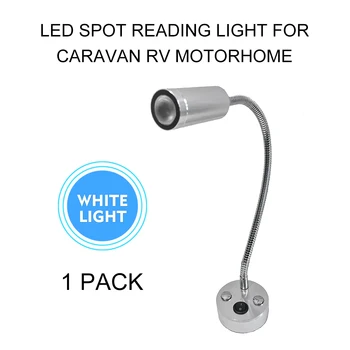 

Car 6000k White LED Reading Lamp 12V 3W Spotlight Adjustable Bedside Interior Light 140LM For Motorhome RV Camper Home Boat