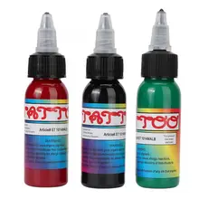 3 шт* 30 мл полуперманентные пигментные чернила для татуировки долговечные чернила для татуировки черный+ красный+ синий
