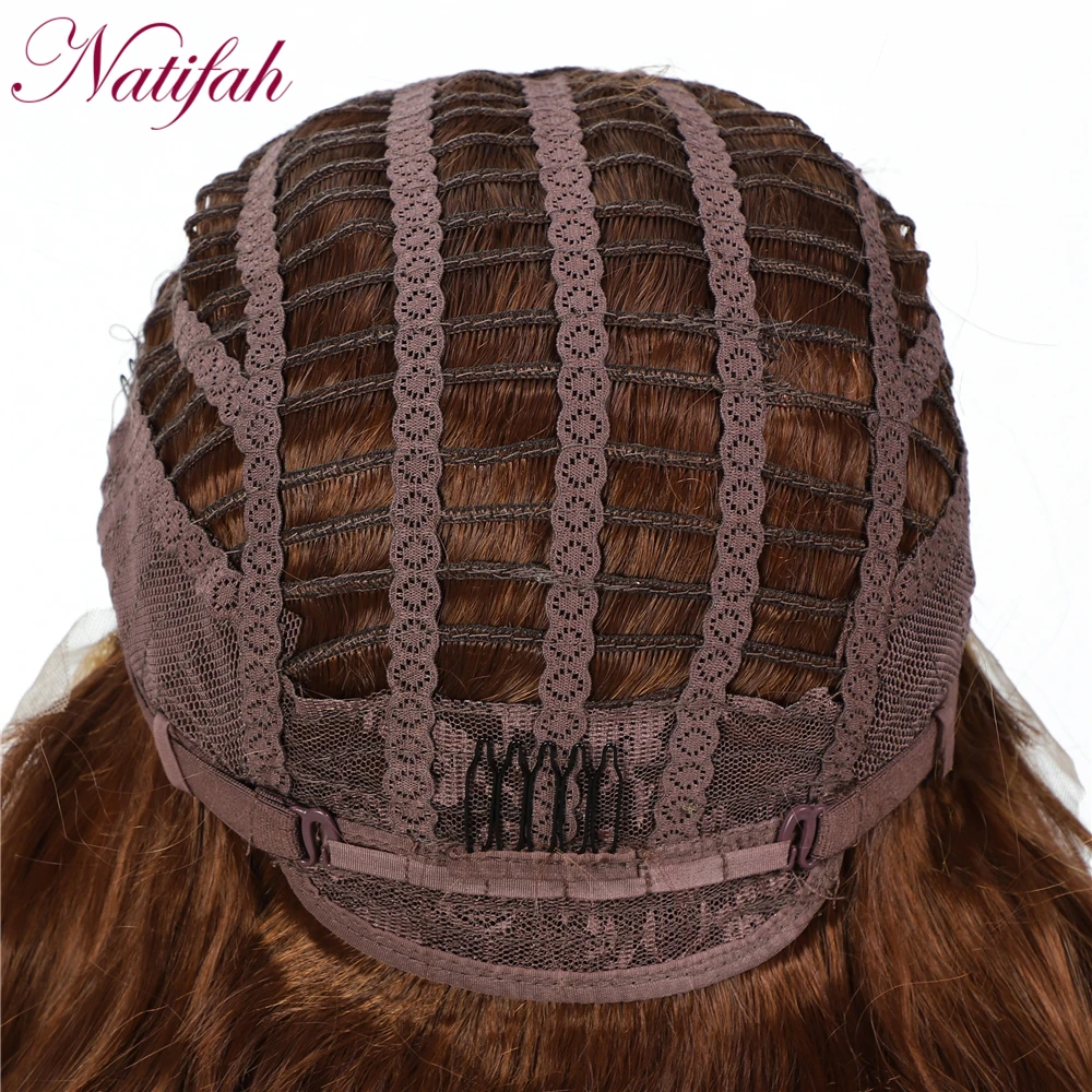 Natifah Ombre коричневый парик Синтетический кружевной передний парик боковая часть кружевные передние парики Термостойкое волокно для женщин косплей парик