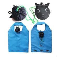 Новинка, женская складная переносная мультяшная сумка для покупок, милая кошка, животные, складная Полезная Складная эко-сумка, многоразовые сумки для покупок