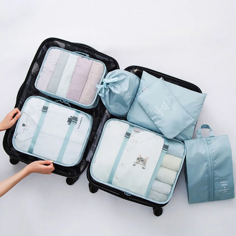

Portable 7pcs/set travel cubes bag Luggage Organizer for men and women waterproof travel Storage bag