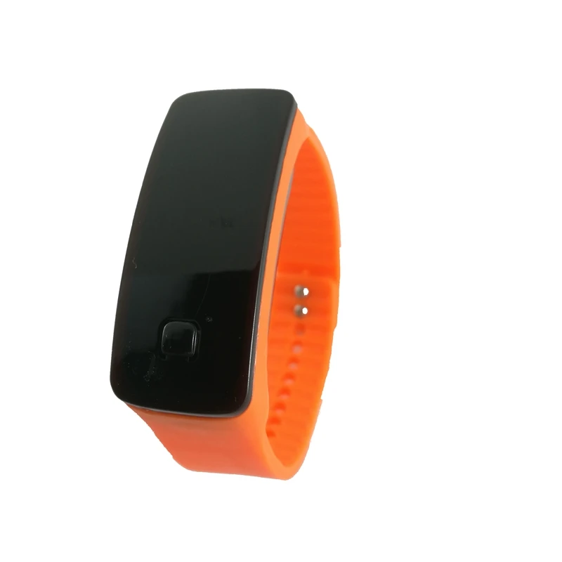 Модный уличный простой спортивный Красный светодиодный цифровой браслет часы для мужчин и женщин красочные силиконовые часы для детей наручные часы подарок - Окраска металла: orange