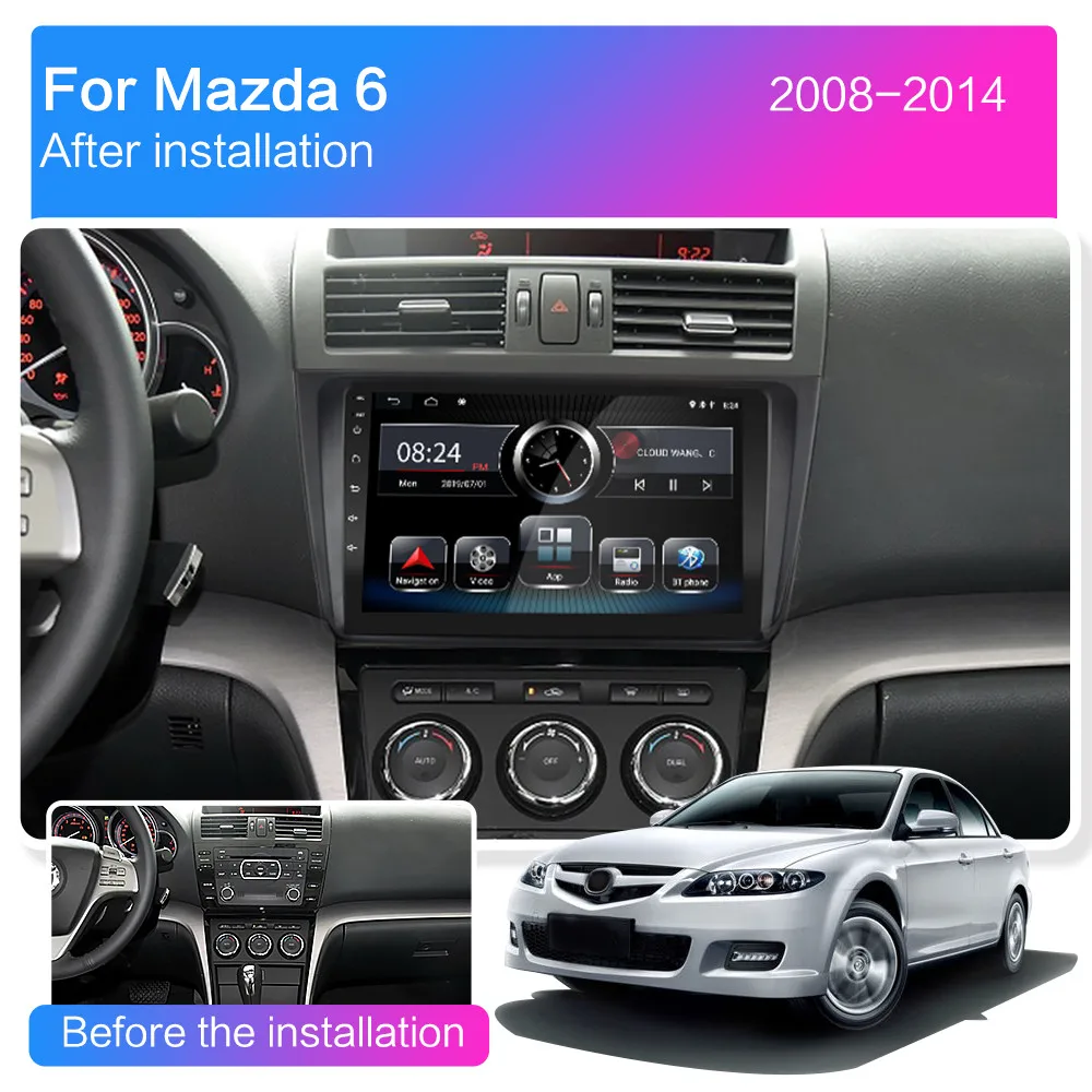 2G ram Android автомобильный DVD мультимедийный плеер для Mazda 6 Rui wing 2008 2009 2010 2011 2012 2013 стерео автомобильный Радио gps навигация